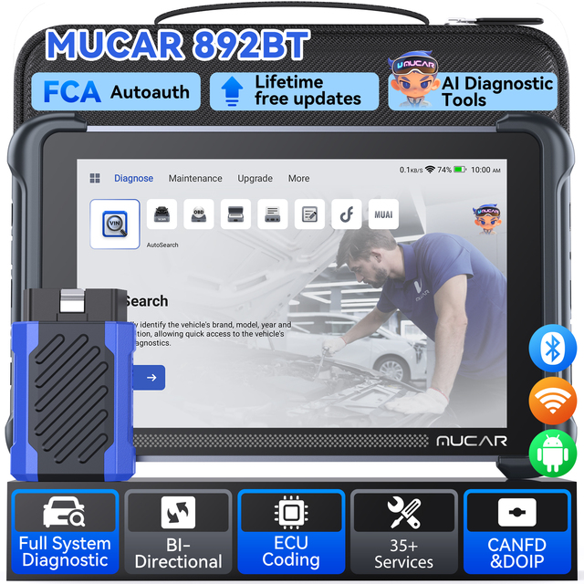 MUCAR 892BT AI Intelligent Diagnosis Auto Car Scan Tool ECU Coding Full System Software Free Update Obd2 Scanner Diagnostic Tool