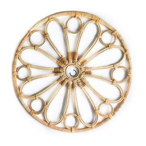 Napperon rond de rotin de fleur tissée naturelle faite à la main de tendance chaude pour la décoration - Product Image 2