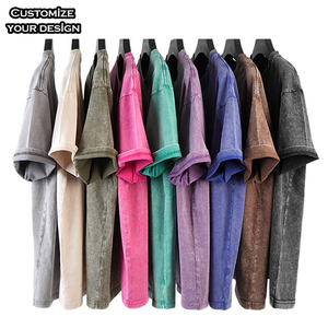 เสื้อยืดวินเทจแขนสั้นทรงหลวมลำลองสีพื้นทรงหลวมสไตล์สตรีทแวร์ขนาดใหญ่พิเศษซีดจาง - Product Image 3