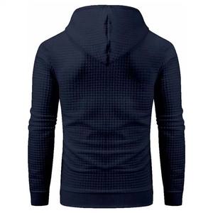 Sudaderas con Capucha Azul Marino para Hombre, 100% Algodón, Felpa, Logotipo Personalizado Bordado, Transpirable, Invierno, Alta Calidad - Product Image 3