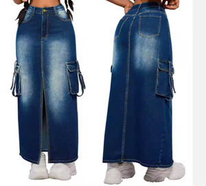 Faldas largas de mezclilla un armario Looks esenciales con faldas largas de mezclilla clásicas Boho Meets Casual Faldas largas Inspiración - Product Image 3