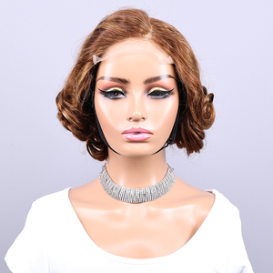 วิกผมบ๊อบสั้นสำหรับลูกไม้ด้านหน้า5x5 4-30 #10นิ้วบ๊อบไข่หยิกบราซิล100% <span class=keywords><strong>ผม</strong></span>มนุษย์สำหรับผู้หญิง - Product Image 1