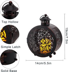 Farol de Metal y Vidrio de Estilo Europeo Retro Creativo de Primera Calidad para Decoración del Hogar y Jardín, Portavelas, Adornos, Faroles de Viento de Hierro - Product Image 6