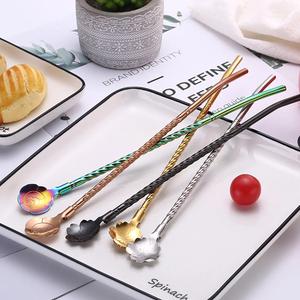 Premium <b>Cocktail</b> Stirrer Set Elegant Leaf Design Long Twisted Handle Smooth Mixing Perfect For Bars Home Parties And Gifting - Product Image 3