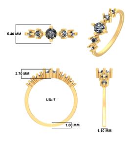 Bague en argent sterling de style punk unisexe avec pavé de 5 pierres rondes en moissanite luxueuse de 0,14 ct, vente en gros OEM - Product Image 6