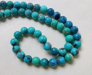 Perles de forme ronde turquoise Arizona naturelle de meilleure qualité et perles Rondell lisses, perles de pierres précieuses Arizona Turquoise de 14 pouces - Product Image 5