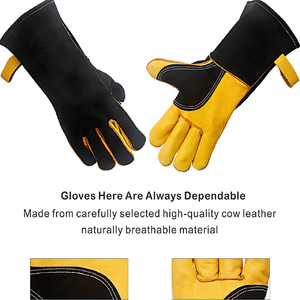 Gants de travail en cuir résistant à la chaleur et au feu, gants de soudage résistants au feu, nouvelle collection 2025 - Product Image 5