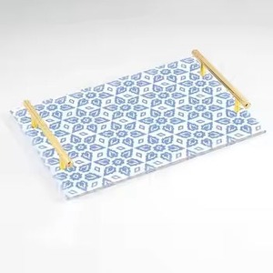 Plateau de service décoratif de Noël en émail avec poignée pour hôtel, restaurant et service. - Product Image 2