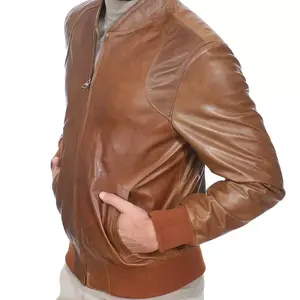 Último diseño transpirable mejor llegada Chaquetas de cuero para hombres Oem Chaqueta de invierno personalizada precio al por mayor duradero Chaqueta de cuero para hombres - Product Image 3