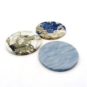 Posavasos Lemurian Granite Mesa central azul boliviana Forma redonda Solidate Blue Granit Mesa de centro Mesa de granito personalizada - Product Image 5