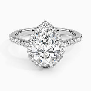 14K oro blanco corte ovalado VVS laboratorio crecido diamante Marsella conjunto compromiso joyería anillo calidad superior para mujeres profesionales regalo - Product Image 1