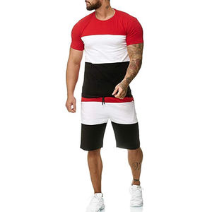2024 Conjunto de camiseta y pantalones cortos con estampado personalizado, camisa informal, conjunto de camisa de playa de verano para hombres en tela de algodón, conjunto de verano para hombres - Product Image 1