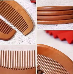 Peine para Cabello de Salón, Material de Madera de Mango, Dientes Finos y Gruesos, Hecho a Mano, para Uso en el Hogar, Fácil de Transportar - Product Image 2