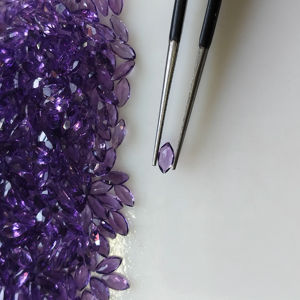 Améthyste naturelle africaine 5x2,5 mm, taille marquise, meilleure qualité, violet foncé, pierre précieuse en vrac pour la fabrication de bijoux - Product Image 2