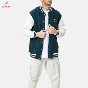 Veste universitaire décontractée pour homme, qualité supérieure, col montant, logo frontal, coton et laine, écologique, vente en gros - Product Image 4