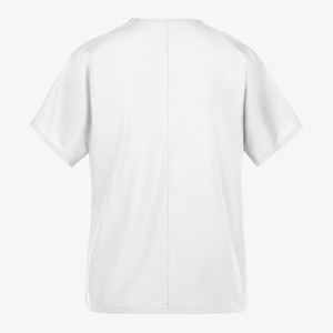 Blouse médicale rouge à col en V unisexe, uniforme d'hôpital, tissu tissé en coton et polyester avec poche pour le personnel médical - Product Image 3