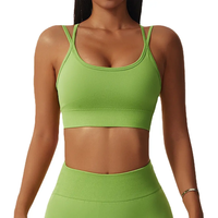 Soutien-gorge de sport léger et respirant sans coutures pour femme, rembourré, pour l'entraînement, le fitness et le yoga, personnalisable, en coton, vente en gros