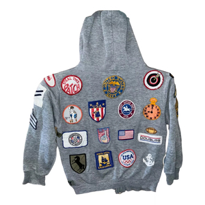 Sweat à capuche brodé avec patchs, fabricant OEM, sweat en molleton de coton épais avec patchs cousus, streetwear pour marques et commandes en gros - Product Image 3