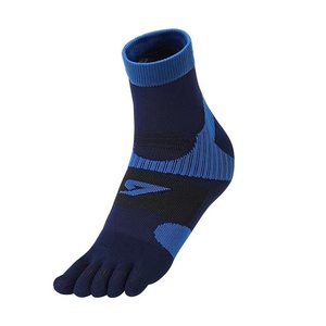 Wholesale Custom Casual Men's and Women in Stock Crew Long Black Five Finger <b>Toe</b> Breathable Socks - Product Image 4