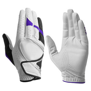 Guantes de golf de mano izquierda para hombre de piel de oveja blanca con logotipo de diseño personalizado al por mayor - Product Image 1