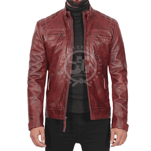 2024 <b>Men's</b> Premium Quality Winter Warm Leather <b>Jacket</b> for Motorbike Breathable Stand <b>Casual</b> Wear High Street Thin Wind Proof - Product Image 1