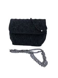 Élégant sac de soirée ethnique en jute et satin pour femmes, pochette de mariage à rabat, motif de pierre artisanal, sangle de chaîne de style tendance - Product Image 3