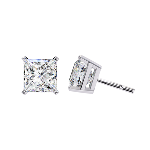 Pendientes de Diamantes de Laboratorio con Corte Princesa de 3 Quilates, 1.50 Quilates Cada Uno, en Oro de 10K, 14K, 18K o Plata 925, Pendientes Solitarios Cuadrados Modernos - Product Image 3