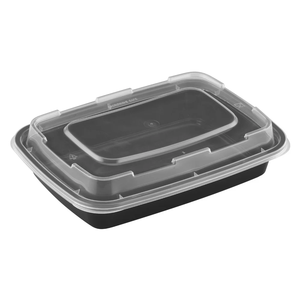 ProTakeOut 42 oz Shallow <b>Microwaveable</b> Food Containers Lids 150 <b>Sets</b> BPA-Free Reusable Leak-Resistant Plastic Base - Product Image 1