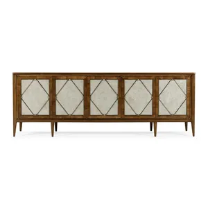 Meuble de divertissement - Console multimédia taupe chaud finie à la main avec un design rustique et luxueux - Product Image 1