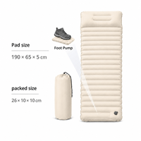 Matelas de camping gonflable compact en TPU avec oreiller et pompe à pied, cellules alvéolées, lit d'air individuel pour la randonnée et les voyages