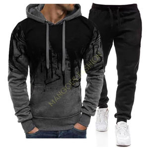 ชุดวอร์มแบบกำหนดเอง เสื้อฮู้ดดี้เปล่าคุณภาพสูง ผ้าฝ้ายเฟรนช์เทอร์รี่เนื้อหนา GSM ระบายอากาศได้ดี เสื้อฮู้ดดี้และกางเกงขายาวแบบยูนิเซ็กซ์ สีพื้น - Product Image 6