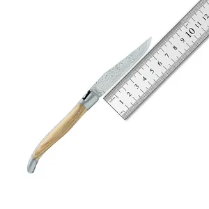 Cuchillo de bolsillo plegable de acero de Damasco personalizado con mango de madera, nombre y logotipo personalizados, calidad superior para caza, camping, regalo Ideal - Product Image 2