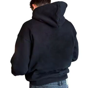 Sudaderas con capucha de gran tamaño para hombre 500G de fabricantes personalizados Logotipo en relieve 3D en técnicas de lavado de invierno de patrón sólido - Product Image 4