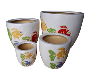 Rubí Linh-macetero de cerámica para peces y cerdo, cuenco de cerámica esmaltado para animales, cerámica de interior, venta al por mayor - Product Image 1