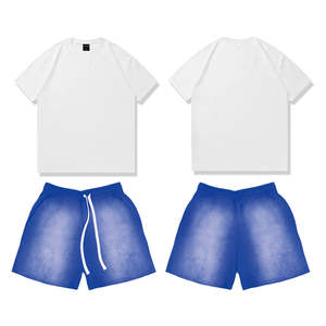 Conjunto Deportivo Personalizado para Hombre, Verano, Casual, Vintage, Lavado Ácido, 100% Algodón, Secado Rápido, Pantalones Cortos y Camiseta - Product Image 4