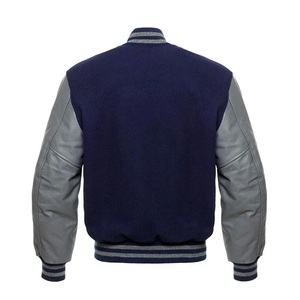 Men's Blue Varsity Jackets High Street Style Stand Collar Winter Blank Letterman Jackets CollegeBaseballjacket for men - Product Image 4