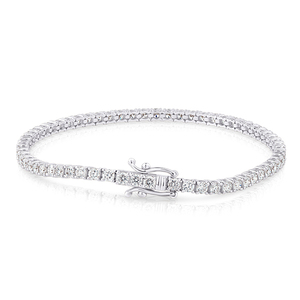 Pulsera de Diamantes Cultivados en Laboratorio de 3.6 CT, Certificada por IGI, Oro Blanco de 10K con Baño de Rodio, Elegante y Lujosa, Regalo de Aniversario de Bodas - Product Image 2