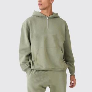 Survêtement 100% coton pour hommes | Sweat-shirt à fermeture à cordon avec logo personnalisé OEM pour vêtements d'hiver - Product Image 2