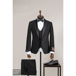 Traje de novio de día de boda de calidad superior % 80 Lana % 20 Poliéster Slimfit para un aspecto atemporal - Product Image 3