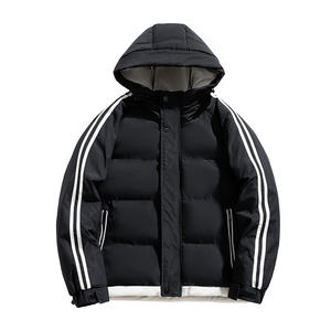 Vestes en polyester sans col imperméable de haute qualité pour hommes avec capuche Logo personnalisable conception de bouffant en duvet de canard - Product Image 3