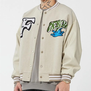 Chaqueta universitaria de lana de nuevo diseño para hombre, parches de chenilla universitarios hechos a medida, ropa de calle, chaquetas de béisbol, nueva colección de invierno - Product Image 3