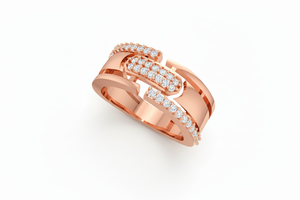 Anillo de Diamantes Geométrico Abstracto Moderno para Mujer, Regalo de Aniversario de Boda, Celebraciones Románticas - Product Image 3