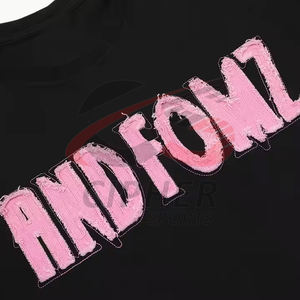 Camiseta unisex de gran tamaño para hombre, jersey de peso pesado, diseño bordado, estampado vintage, informal, estilo Odm - Product Image 3