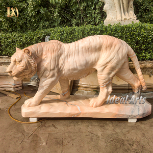 Ideal artes mão esculpida pedra mármore tigre estátua grande escultura Animal para a decoração do jardim ao ar livre - Product Image 2