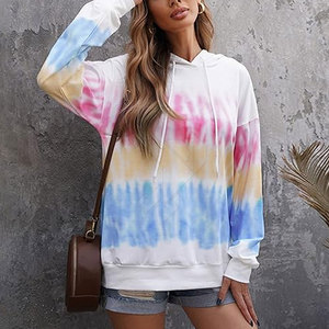 Sudaderas con capucha Tie Dye para mujer más vendidas para ropa de moda de invierno con logotipo frontal para uso al aire libre Precio bajo - Product Image 4
