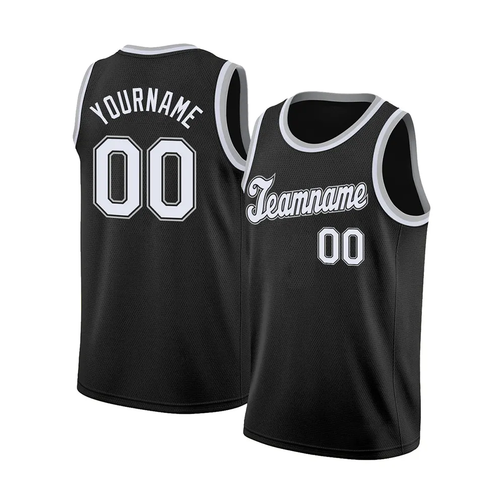 Sublimación personalizada camiseta de baloncesto en blanco chaleco bordado malla transpirable secado rápido diseño personalizado camisetas de baloncesto