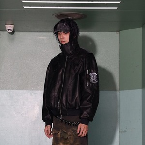 Streetwear Battle <b>Field</b> Faux Leather Bomber <b>men's</b> <b>jackets</b> - Product Image 1
