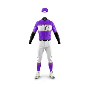 เครื่องแบบเบสบอลสำหรับผู้ใหญ่น้ำหนักเบาใส่สบายเครื่องแบบเบสบอลสีพื้นผลิตจากปากีสถาน - Product Image 1