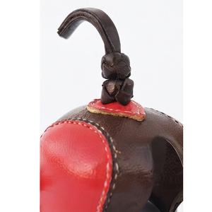 Leather Falconry Hood Brown With Red <b>Panel</b> Durable One Size All Seasons Hunting Equipment Solid Color Style Falconry Hood - Product Image 4