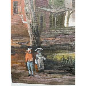 Dipinti a Olio di Paesaggi 100% Fatti a Mano 36x24 Pollici, Classico Campo con Barca sul Fiume e Scenario di Villaggio - Product Image 6